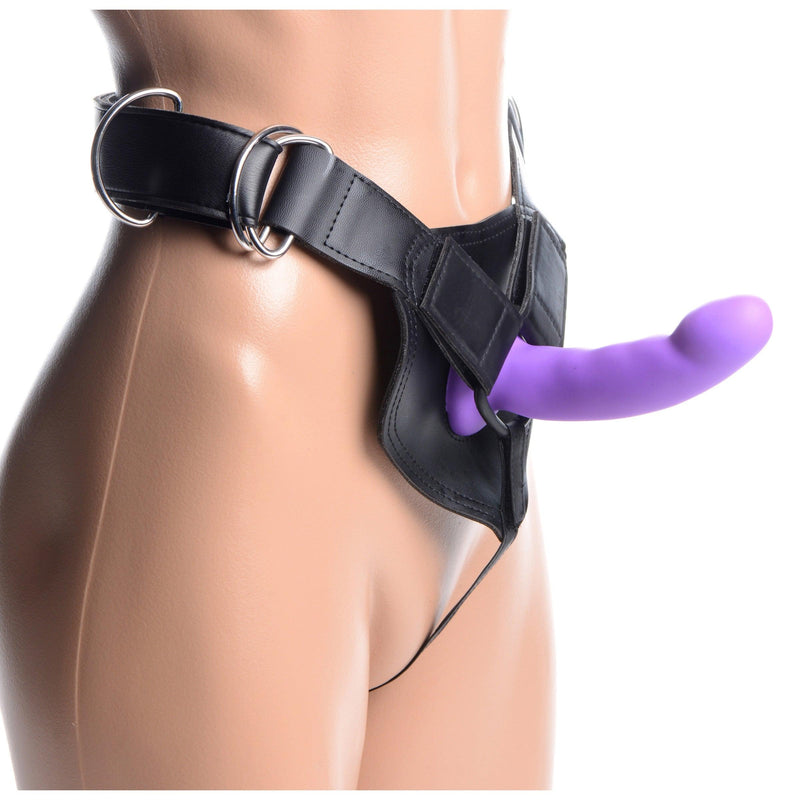 Flaunt Strap On with Purple Silicone Dildo - The Dildo Hub