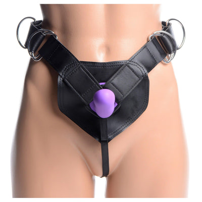 Flaunt Strap On with Purple Silicone Dildo - The Dildo Hub