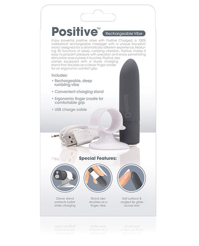 Charged Positive Rechargeable Grey Finger Vibrator | ScreamingO Sex Toys from thedildohub.com