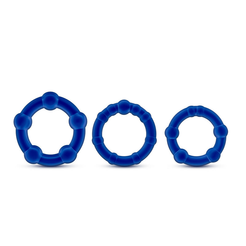 Stay Hard Beaded Cock Rings - Blue (3 Pack) | Blush  from The Dildo Hub