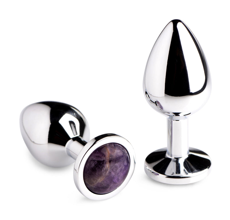 Genuine Amethyst Gemstone Anal Plug - Large - The Dildo Hub