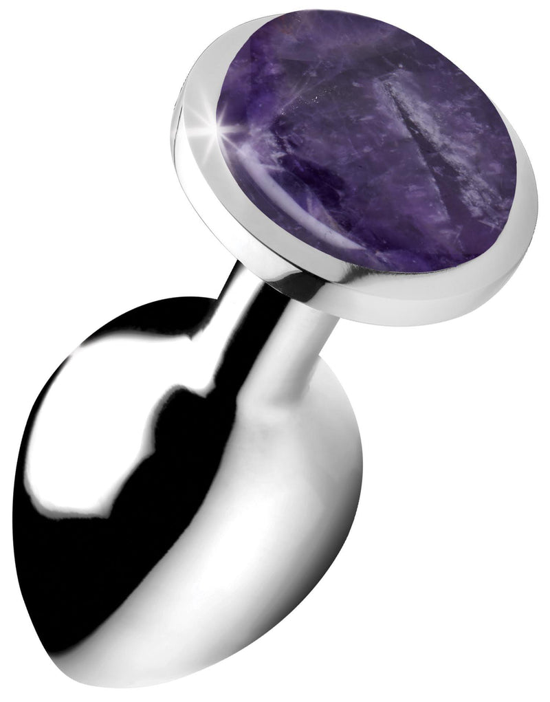 Genuine Amethyst Gemstone Anal Plug - Medium - The Dildo Hub