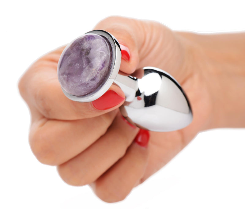 Genuine Amethyst Gemstone Anal Plug - Small - The Dildo Hub