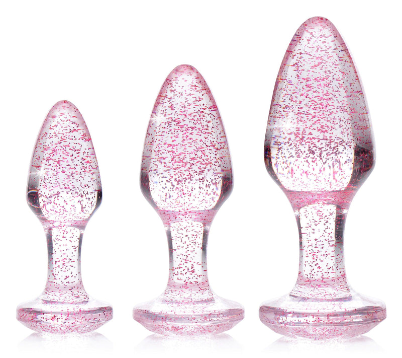 Glitter Gem Anal Plug Set - Pink - The Dildo Hub