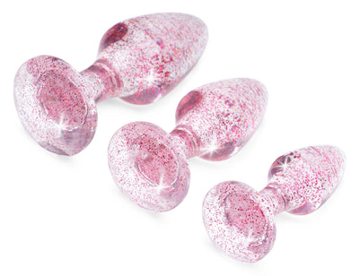 Glitter Gem Anal Plug Set - Pink - The Dildo Hub