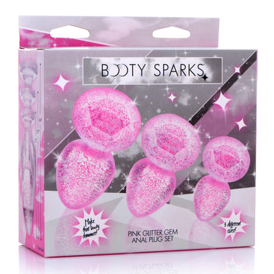 Glitter Gem Anal Plug Set - Pink - The Dildo Hub