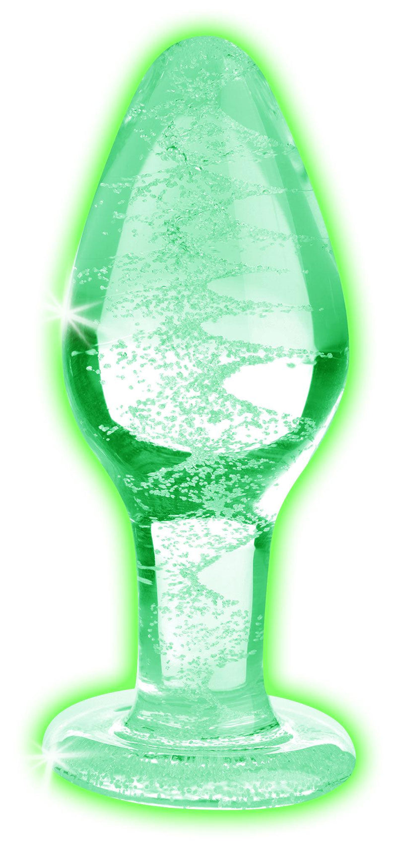 Glow-In-The-Dark Glass Anal Plug - Large - The Dildo Hub