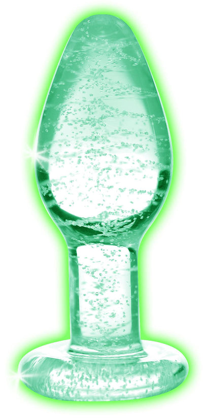 Glow-In-The-Dark Glass Anal Plug - Small - The Dildo Hub