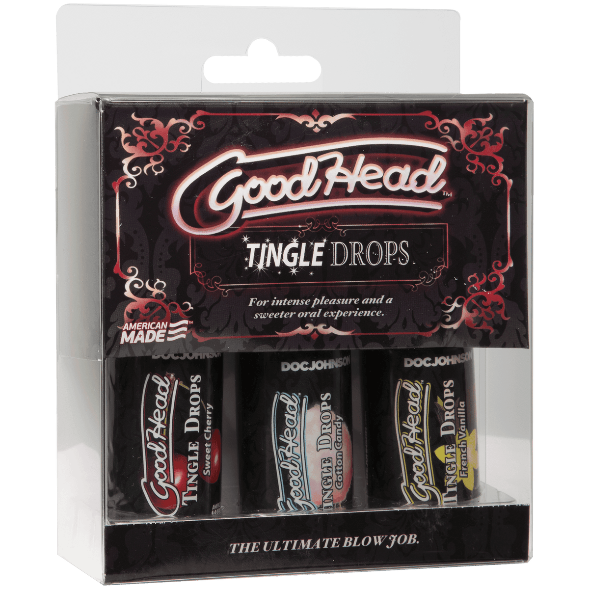 Goodhead - Tingle Drops- 3-Pack - French Vanilla, Cotton Candy, Sweet Cherry - The Dildo Hub