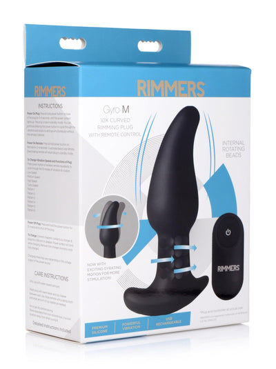 Gyro-M 10X Curved Rimming Plug with Remote Control - The Dildo Hub