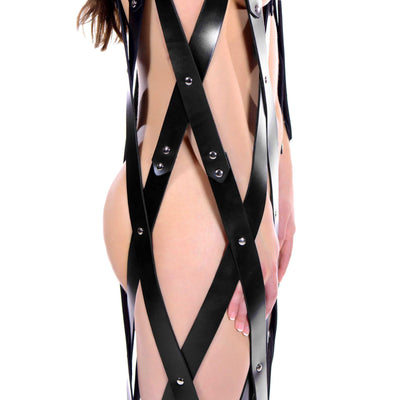 Hanging Leather Strap Cage - The Dildo Hub