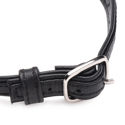 Heart Lock Leather Choker with Lock and Key - Black - The Dildo Hub