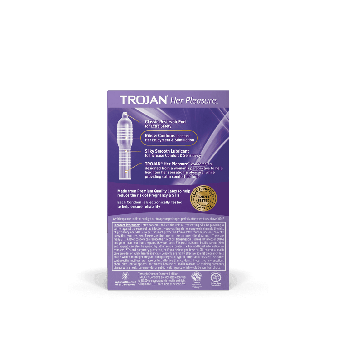 Her Pleasure 12 Pack Condoms | Trojan - The Dildo Hub