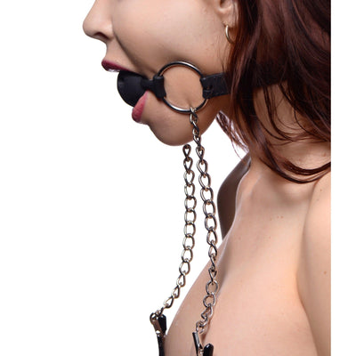 Hinder Breathable Silicone Ball Gag with Nipple Clamps - The Dildo Hub