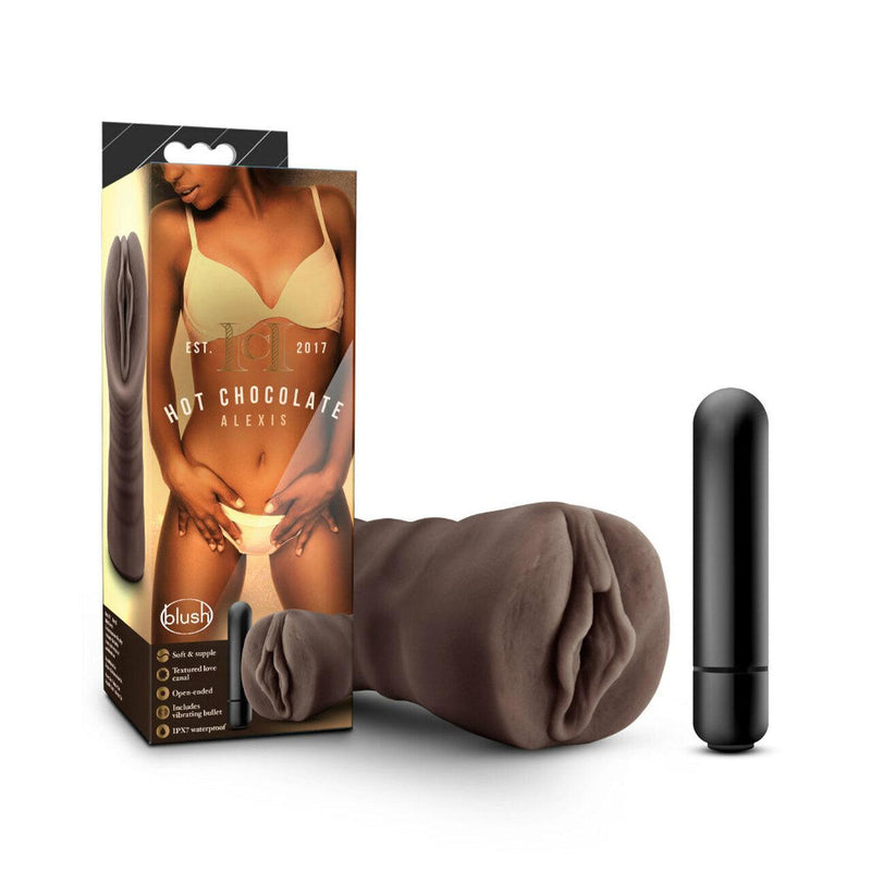 Hot Chocolate Alexis Vibrating Pocket Pussy - Chocolate | Blush - The Dildo Hub