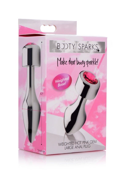 Hot Pink Gem Weighted Anal Plug - Large - The Dildo Hub