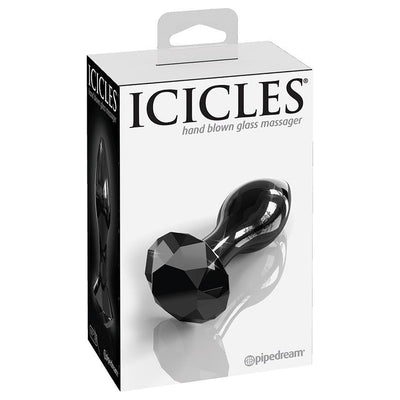 Icicles 78 Black Glass Butt Plug | Pipedream - The Dildo Hub