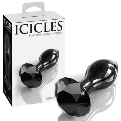 Icicles 78 Black Glass Butt Plug | Pipedream - The Dildo Hub