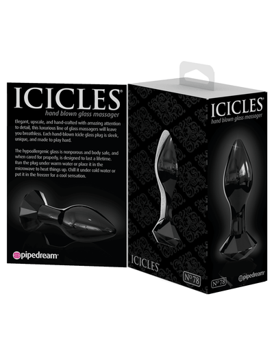 Icicles 78 Black Glass Butt Plug | Pipedream - The Dildo Hub