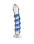 Icicles No. 5 Swirled Blue Body Safe Glass Dildo