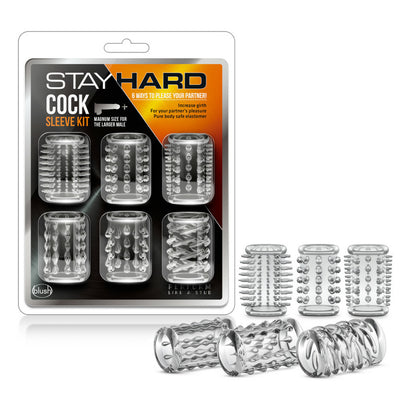 Stay Hard Cock Sleeve Kit - Clear | Blush  from The Dildo Hub