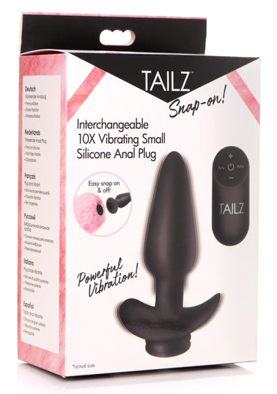 Interchangeable 10X Vibrating Silicone Anal Plug with Remote - Small | Tailz - The Dildo Hub