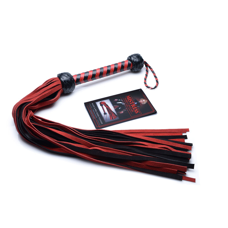 Isabella Sinclaire Black and Red Suede Flogger Impact from Mistress by Isabella Sinclaire