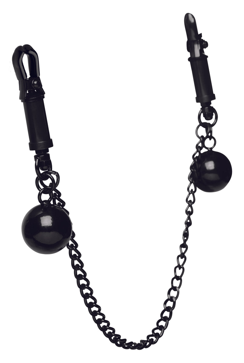Isabella Sinclaire Clamps with Ball Weights and Chain nipple-clamps from Mistress by Isabella Sinclaire