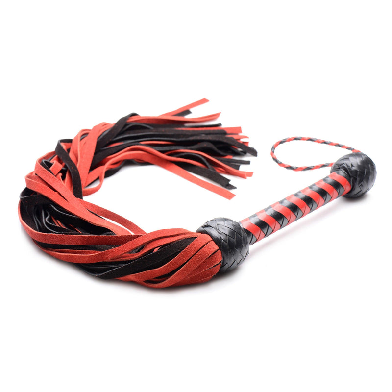 Isabella Sinclaire Black and Red Suede Flogger - The Dildo Hub