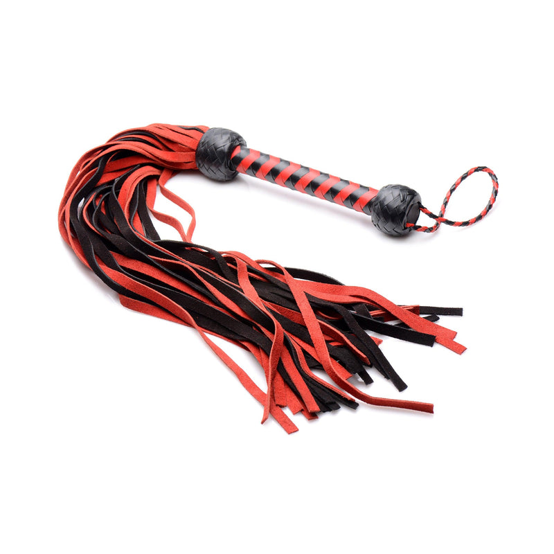 Isabella Sinclaire Black and Red Suede Flogger - The Dildo Hub