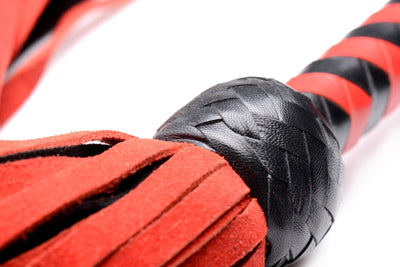 Isabella Sinclaire Black and Red Suede Flogger - The Dildo Hub