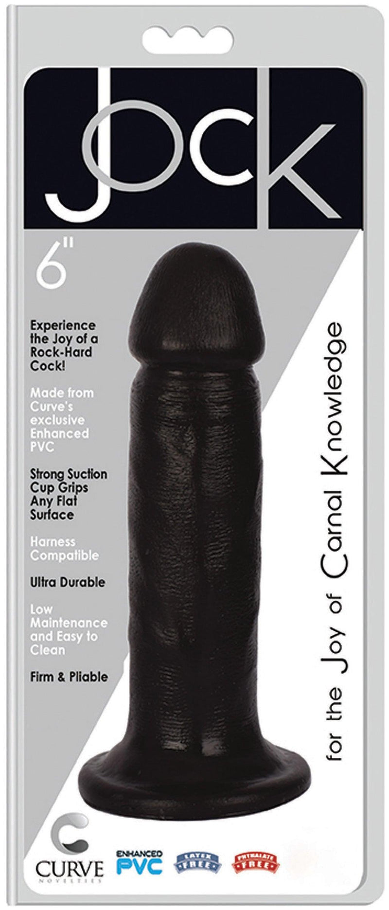 JOCK 6 Inch Realistic Dong Black - The Dildo Hub