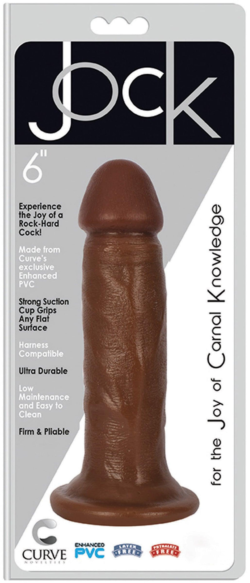 JOCK 6 Inch Realistic Dong Brown - The Dildo Hub