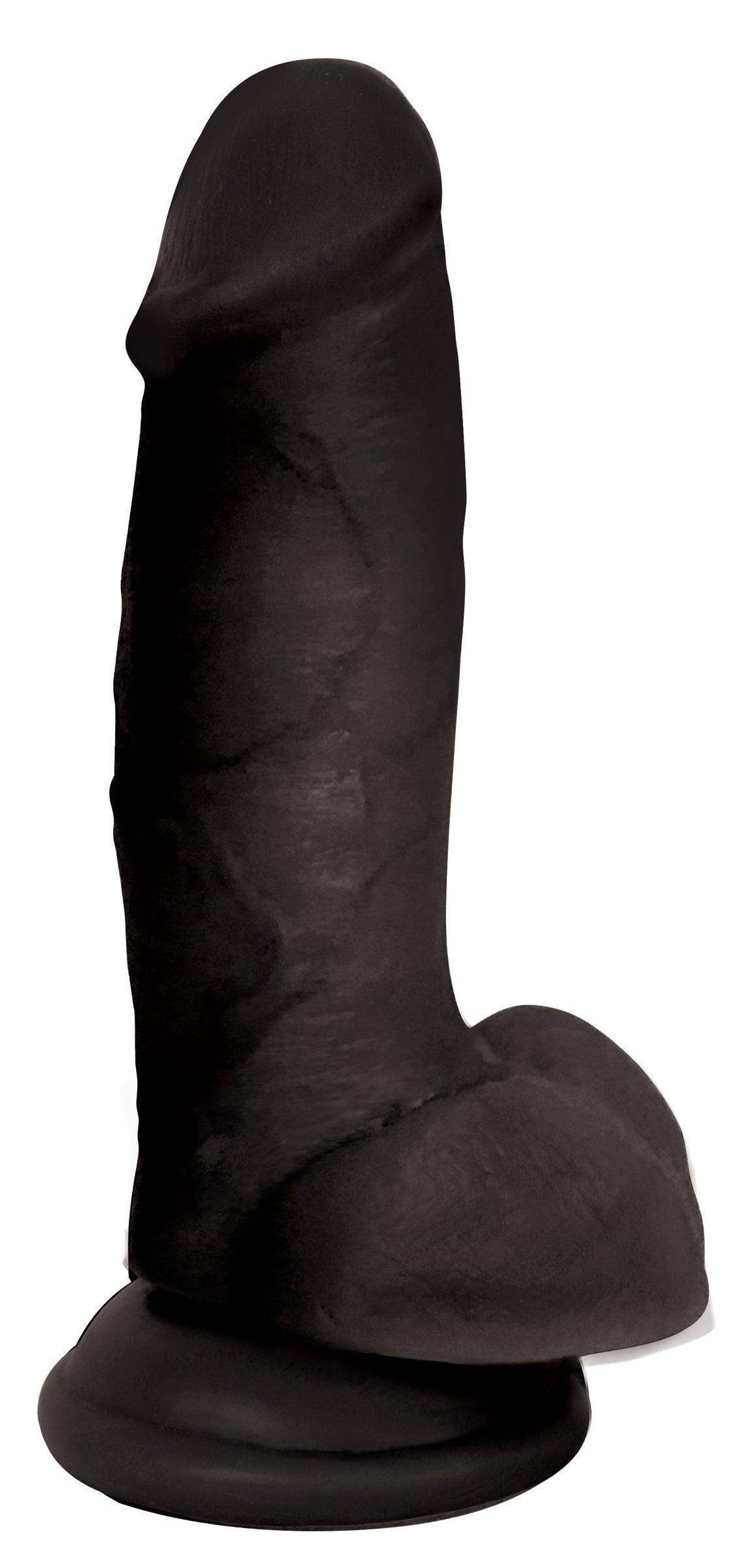 Jock 7 Inch Realistic Dildo with Balls - Black - The Dildo Hub