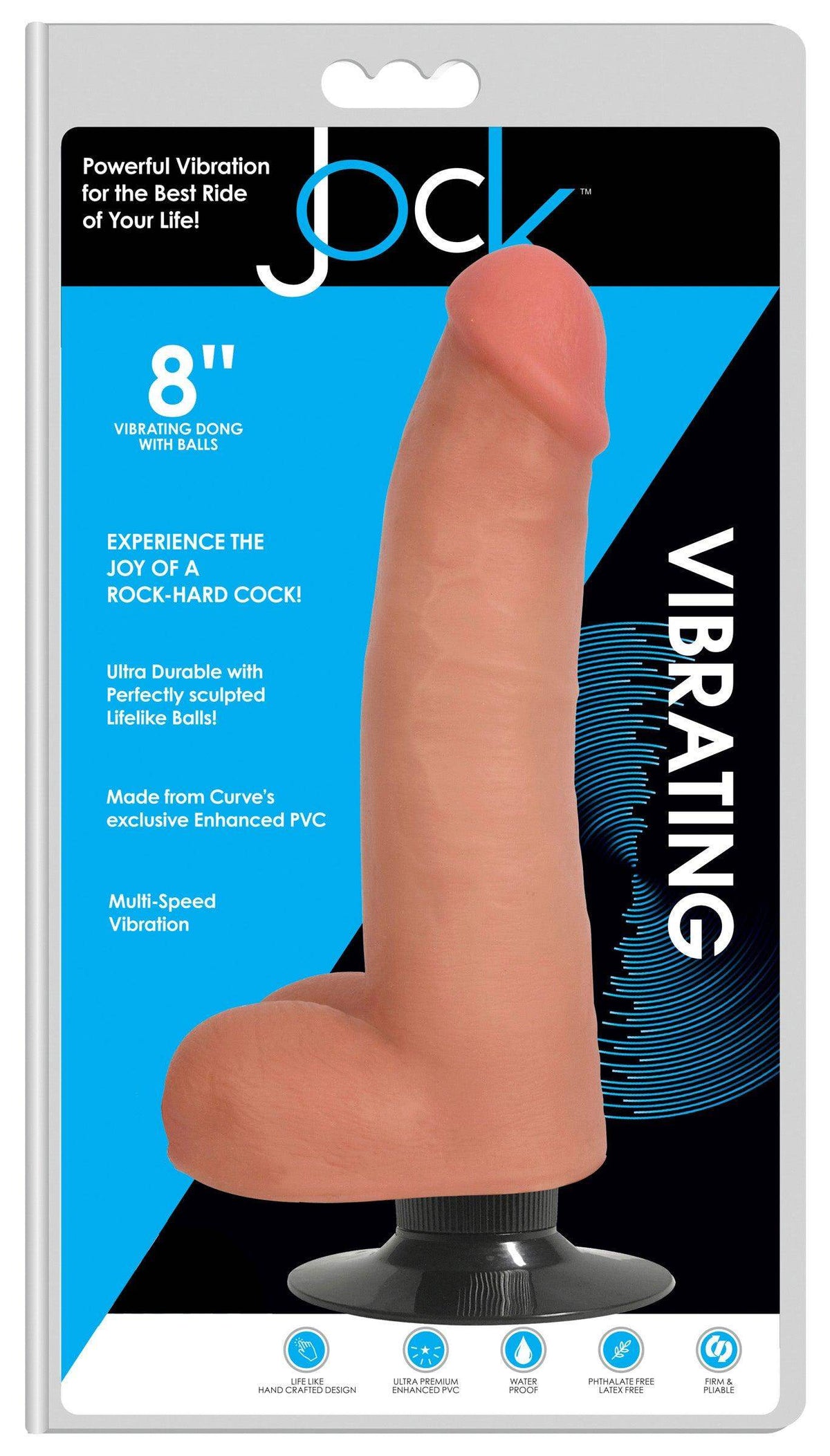 JOCK 8 Inch Vibrating Dong with Balls - The Dildo Hub