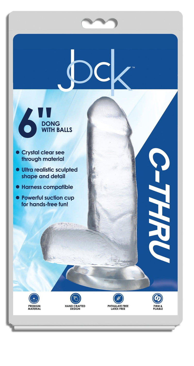 Jock C-Thru Dildo with Balls - 7 Inch - The Dildo Hub