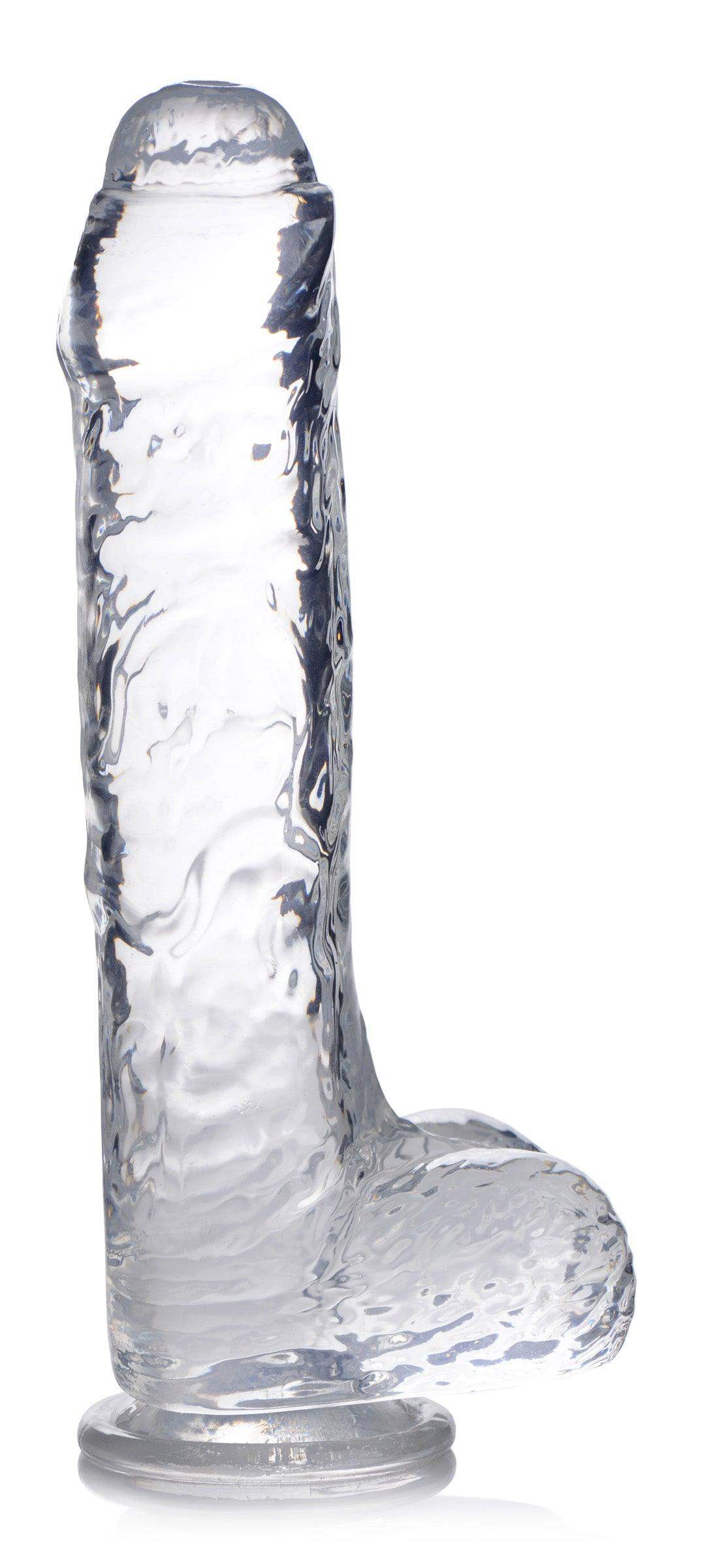 Jock C-Thru Dildo with Balls - 9 Inch - The Dildo Hub