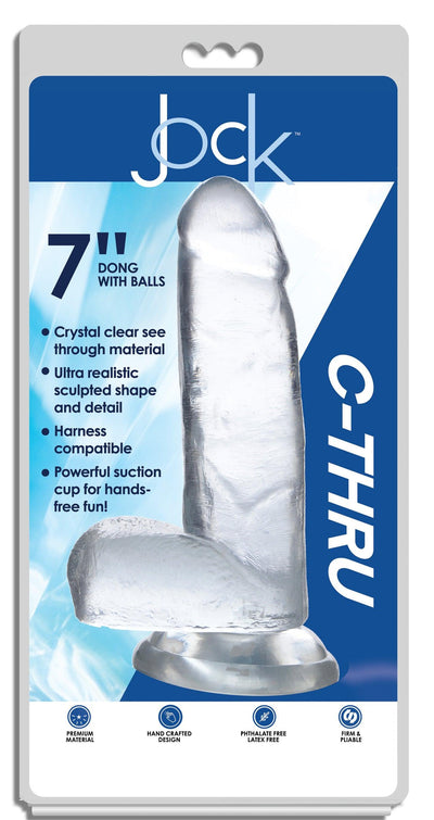 Jock C-Thru Realistic Dildo with Balls - 8 Inch - The Dildo Hub