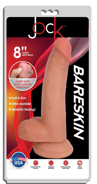 Jock Light Bareskin Dildo with Balls - 8 Inch - The Dildo Hub