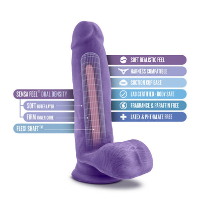 Au Naturel Bold Pleaser Purple Realistic Dildo - 7 Inches | Blush