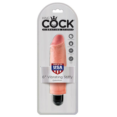 King Cock 6 Inch Vibrating Stiffy - Light - The Dildo Hub