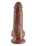 King Cock 7 Inch Cock with Balls - Brown