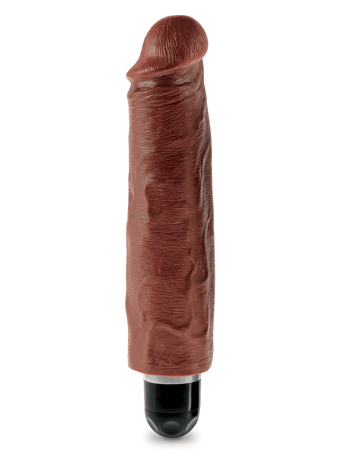 King Cock 7 Inch Vibrating Stiffy - Brown - The Dildo Hub