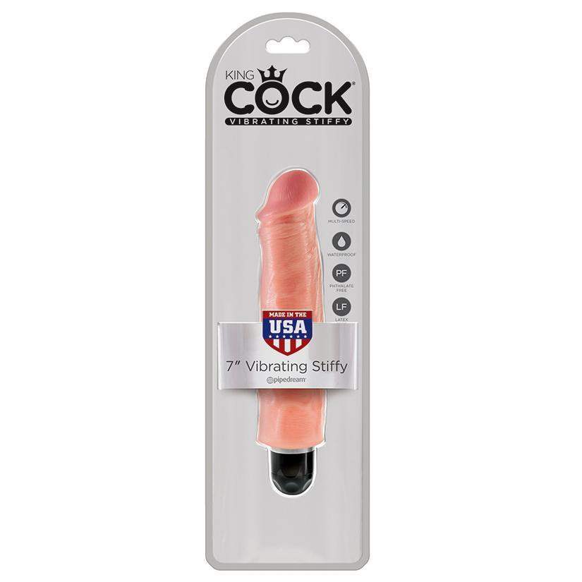 King Cock 7 Inch Vibrating Stiffy - Light - The Dildo Hub
