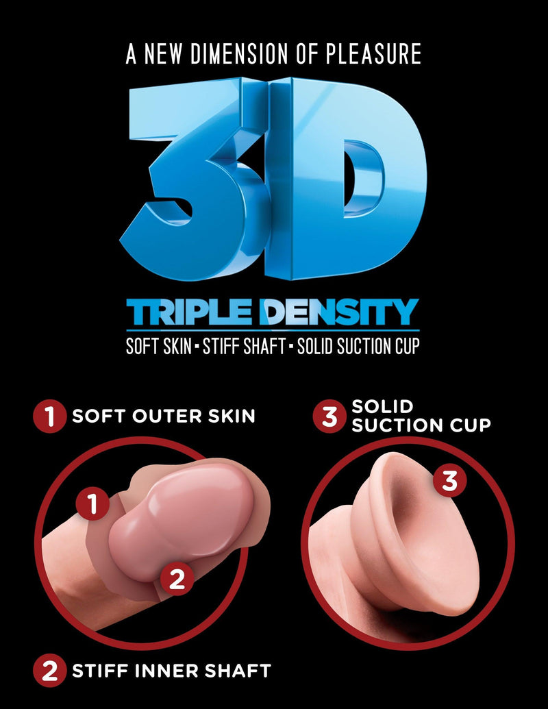 King Cock Plus Triple Density Realistic Dildos - Light 7" - The Dildo Hub