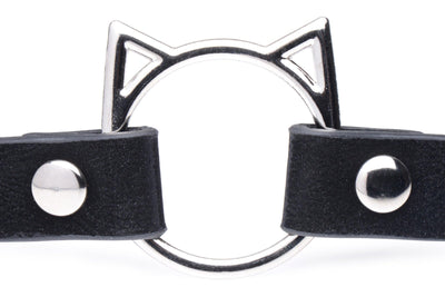 Kinky Kitty Ring Slim Choker - Black - The Dildo Hub