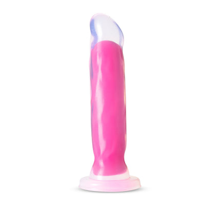 Realistic Dildo Neo Elite Glow in the Dark Marquee-Neon Pink 8"