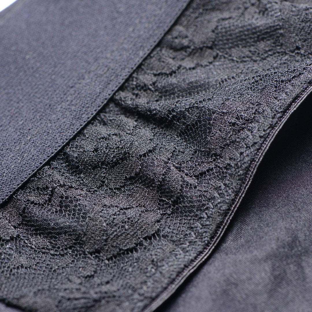Lace Envy Black Pegging Set with Lace Crotchless Panty Harness and Dildo - L-XL - The Dildo Hub