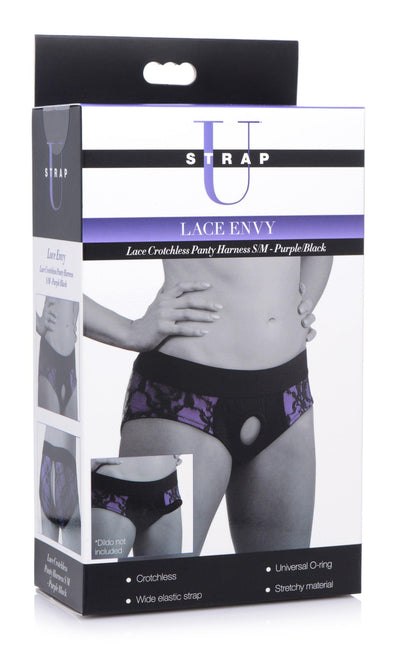 Lace Envy Crotchless Panty Harness - S-M - The Dildo Hub