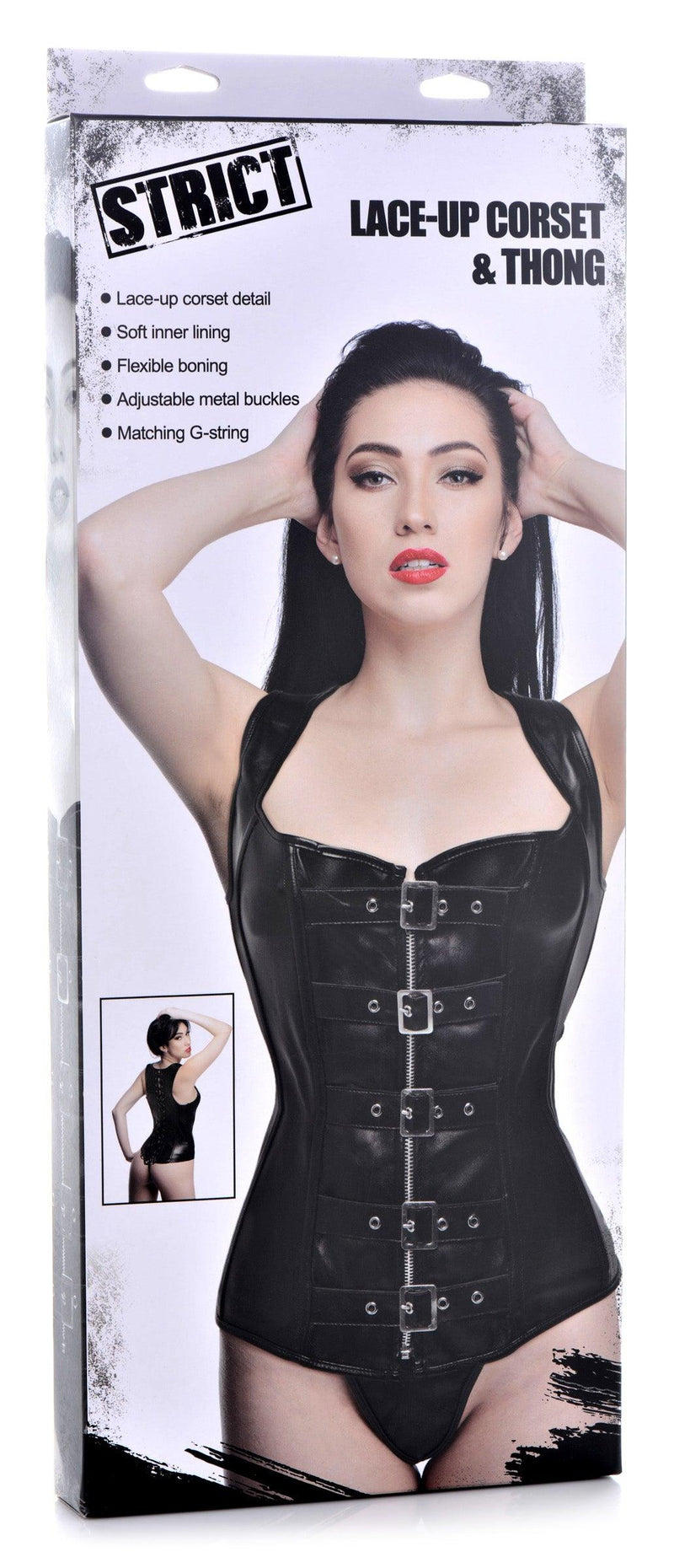 Lace-up Corset and Thong - Large - The Dildo Hub